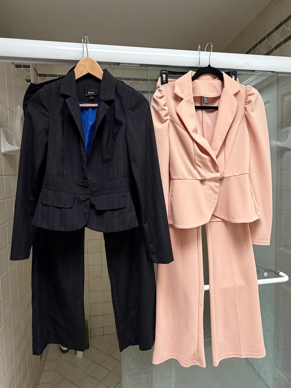 1 SHEIN Peach Blazer Suit Set ,like new. But Black Pinstripe Blazer is not SHEIN